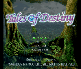 Tales of Destiny Title Screen